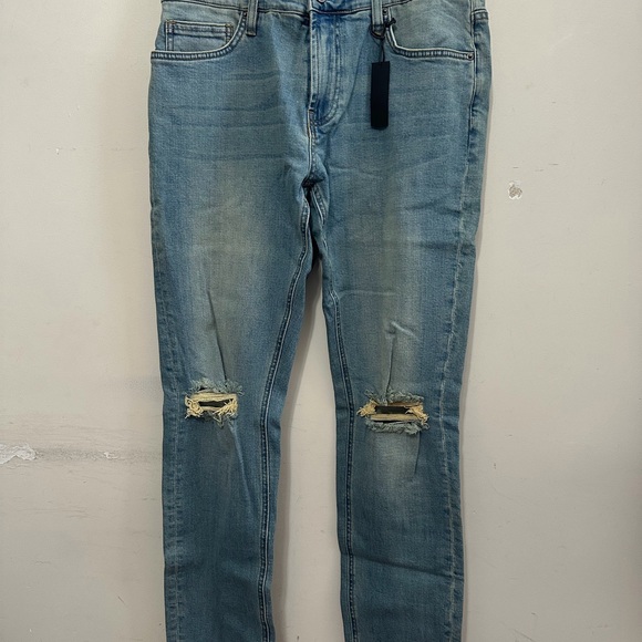 DSTLD Light Blue Distressed Skinny Slim Jeans Men’s Size 33X32